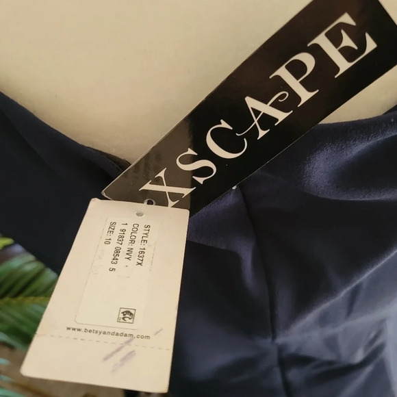 XSCAPE - SHEER LONG  SLEEVE DRESS-RHINESTONE CUFF - Picture 10 of 12